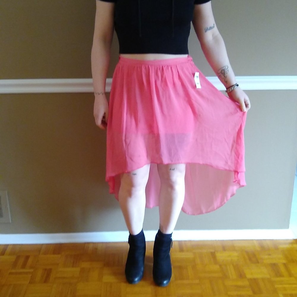 Charlotte Russe Pink High Low Skirt